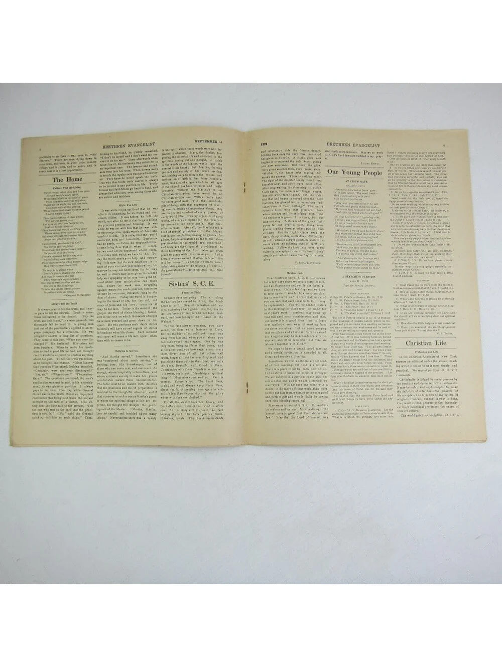 Brethren Evangelist Christian Newspaper Ashland Ohio Antique September 24th 1902